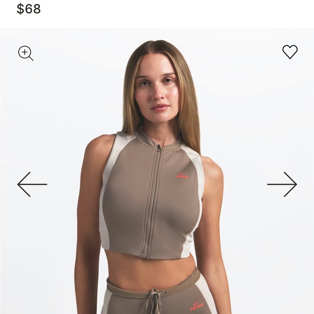 SKIMS Truffle and Stone Zip-Up Bra
